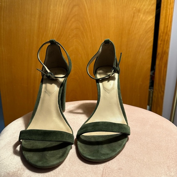 ALDO LEATHER SUEDE SANDALS SIZE 8.5 IN HUNTER GREEN - Picture 3 of 5